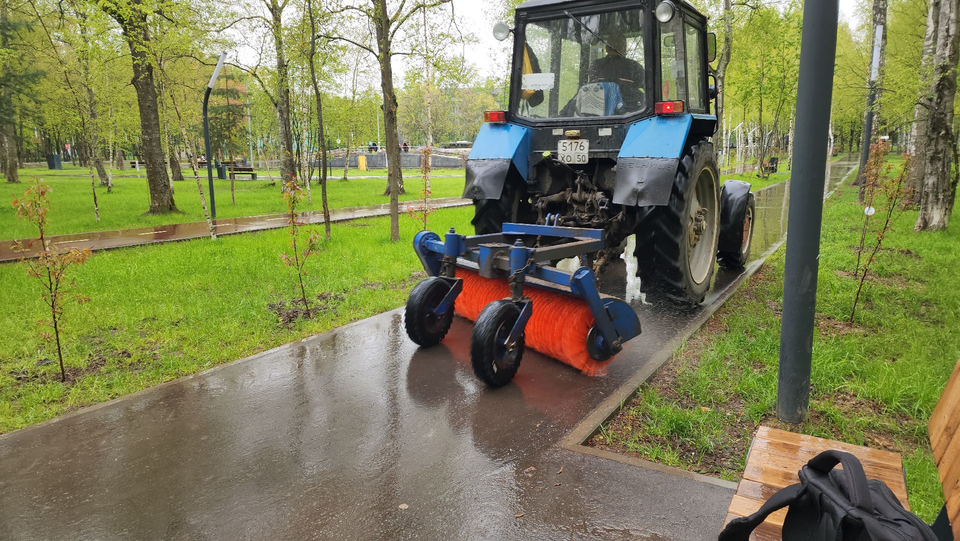 Уборка дорог, механизированная уборка, Лобня, Парк,