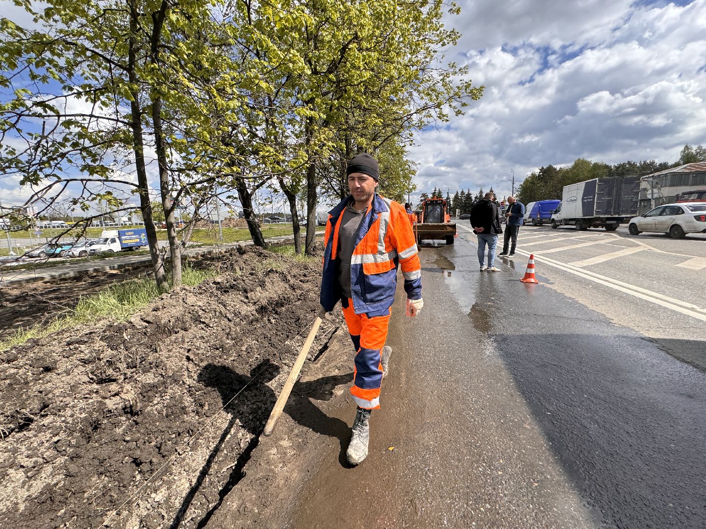 Новая дорога в Одинцово, Строительство дорог, Новые тротуары,
