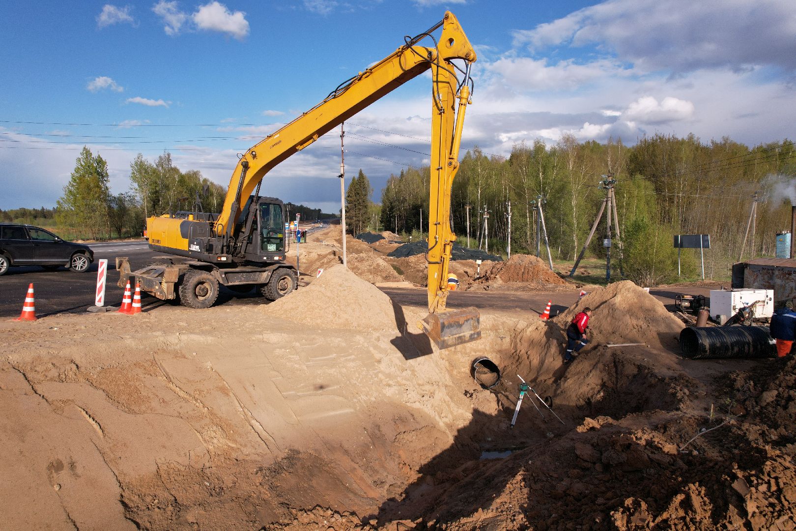 видео с коптера, трасса М-9 Балтия, дороги подмосковья,