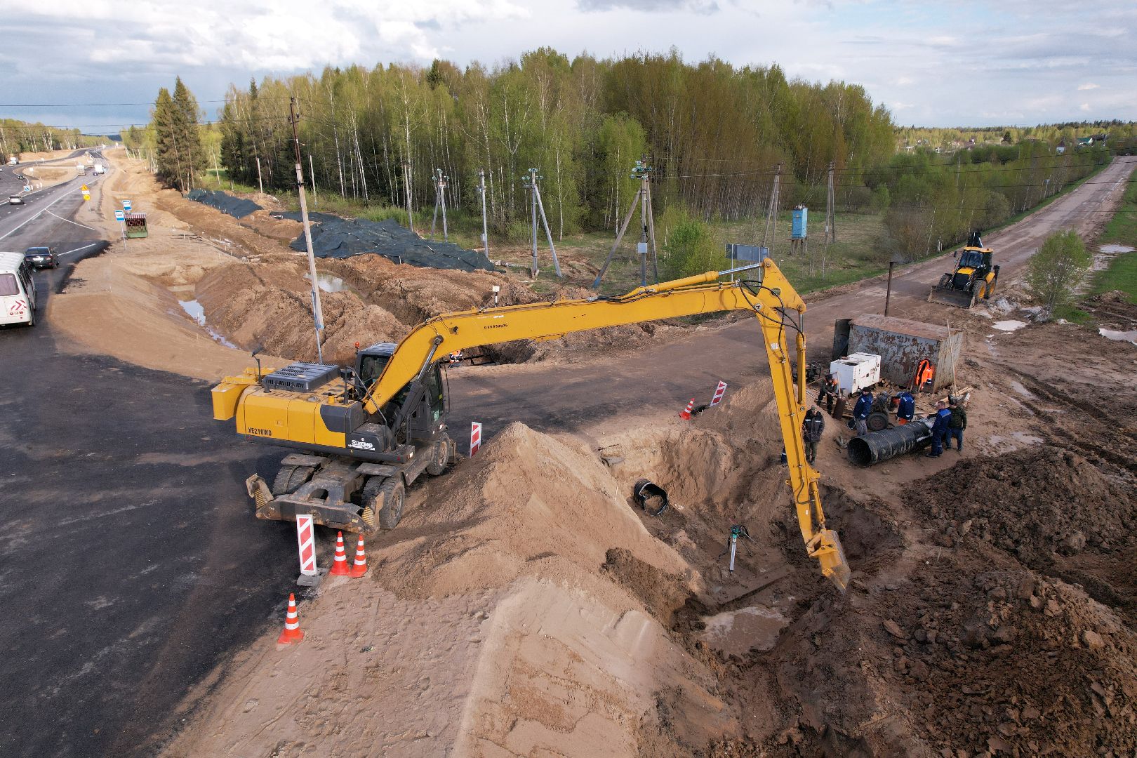 видео с коптера, трасса М-9 Балтия, дороги подмосковья,