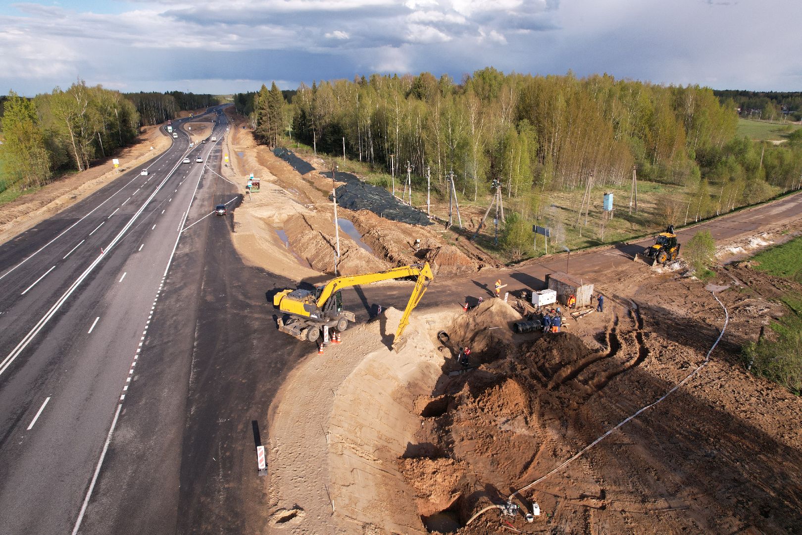 видео с коптера, трасса М-9 Балтия, дороги подмосковья,