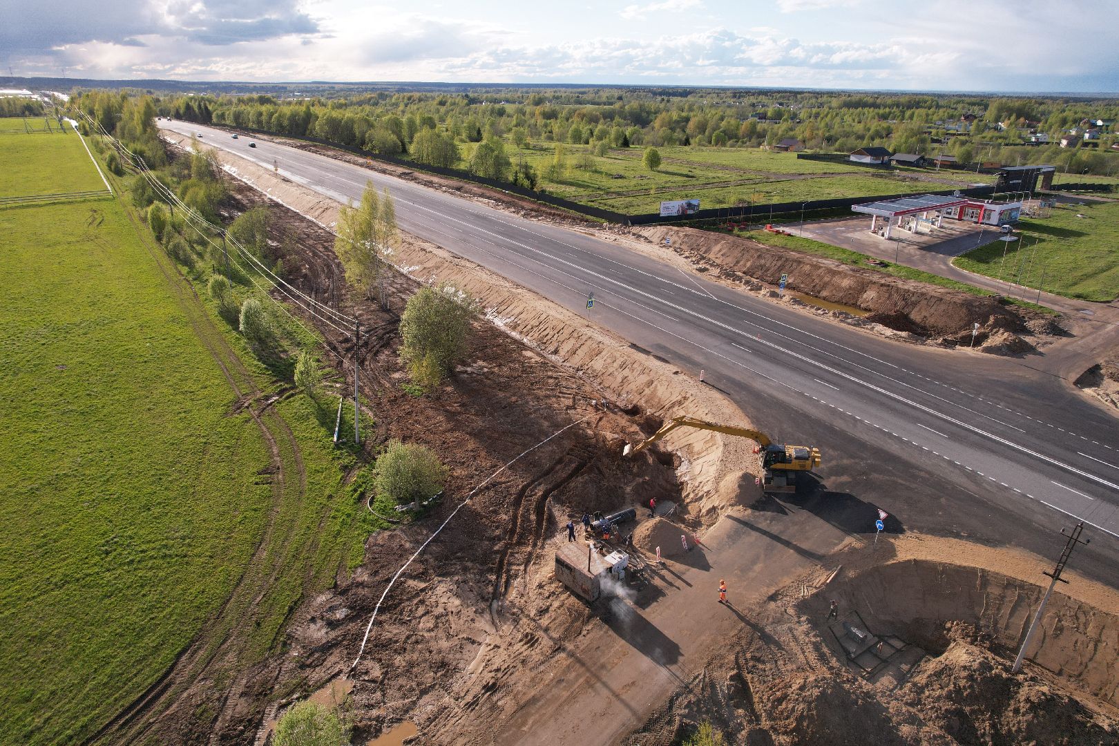 видео с коптера, трасса М-9 Балтия, дороги подмосковья,