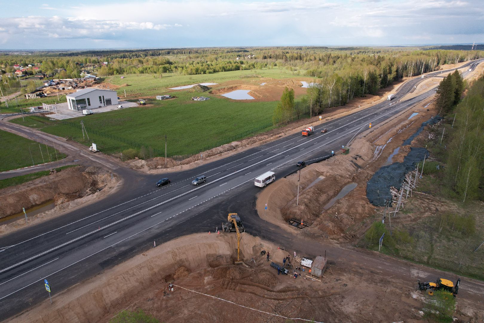 видео с коптера, трасса М-9 Балтия, дороги подмосковья,