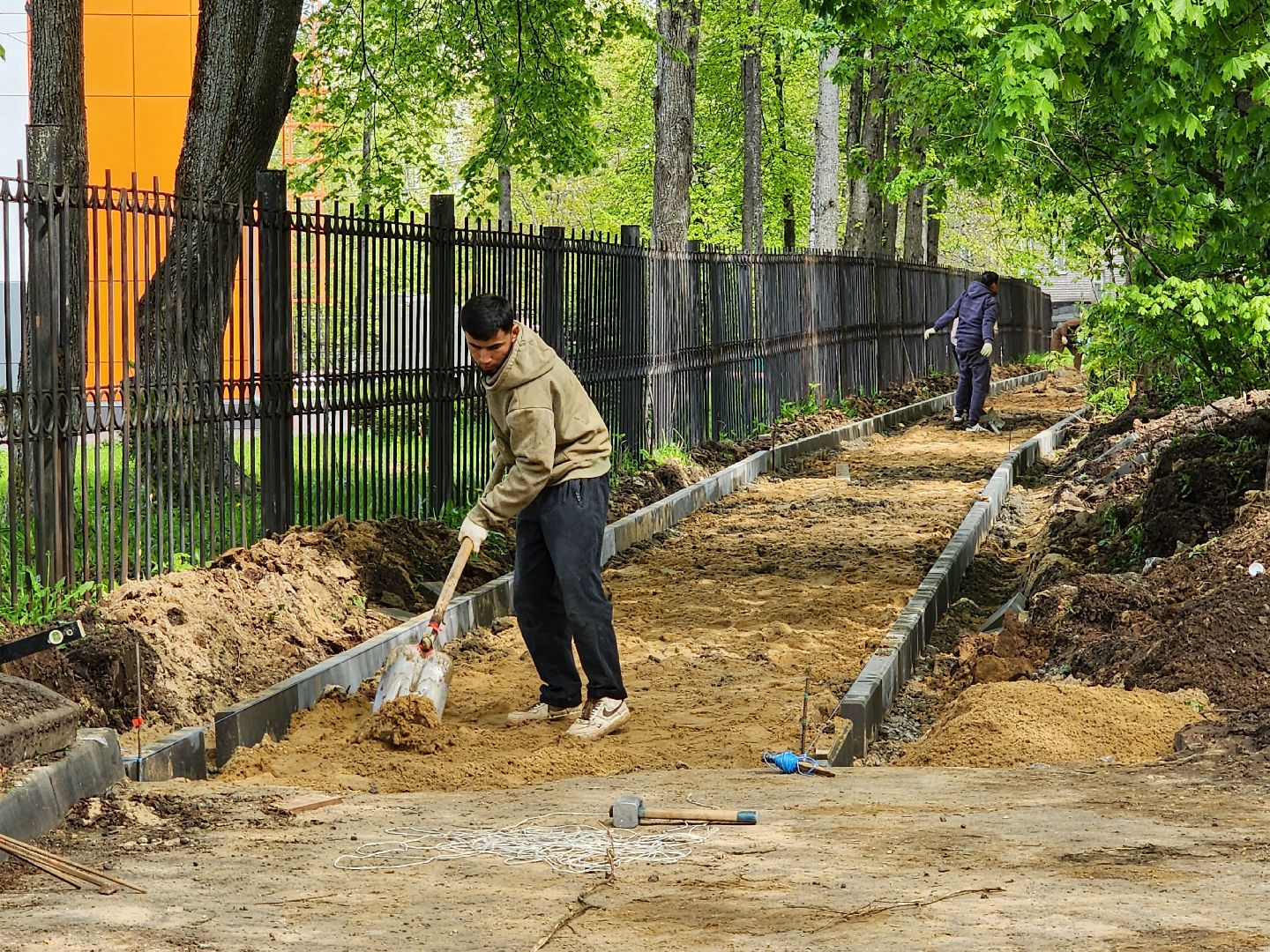 красноармейск, городской округ пушкинский, пешком в подмосковье, новые тротуары,
