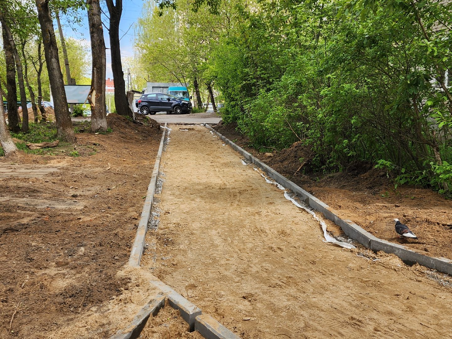 красноармейск, городской округ пушкинский, пешком в подмосковье, новые тротуары,