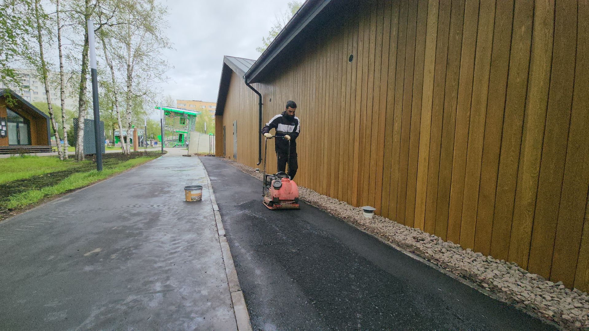 Асфальтирование , Асфальт , укладка асфальта, Парк, Лобня ,