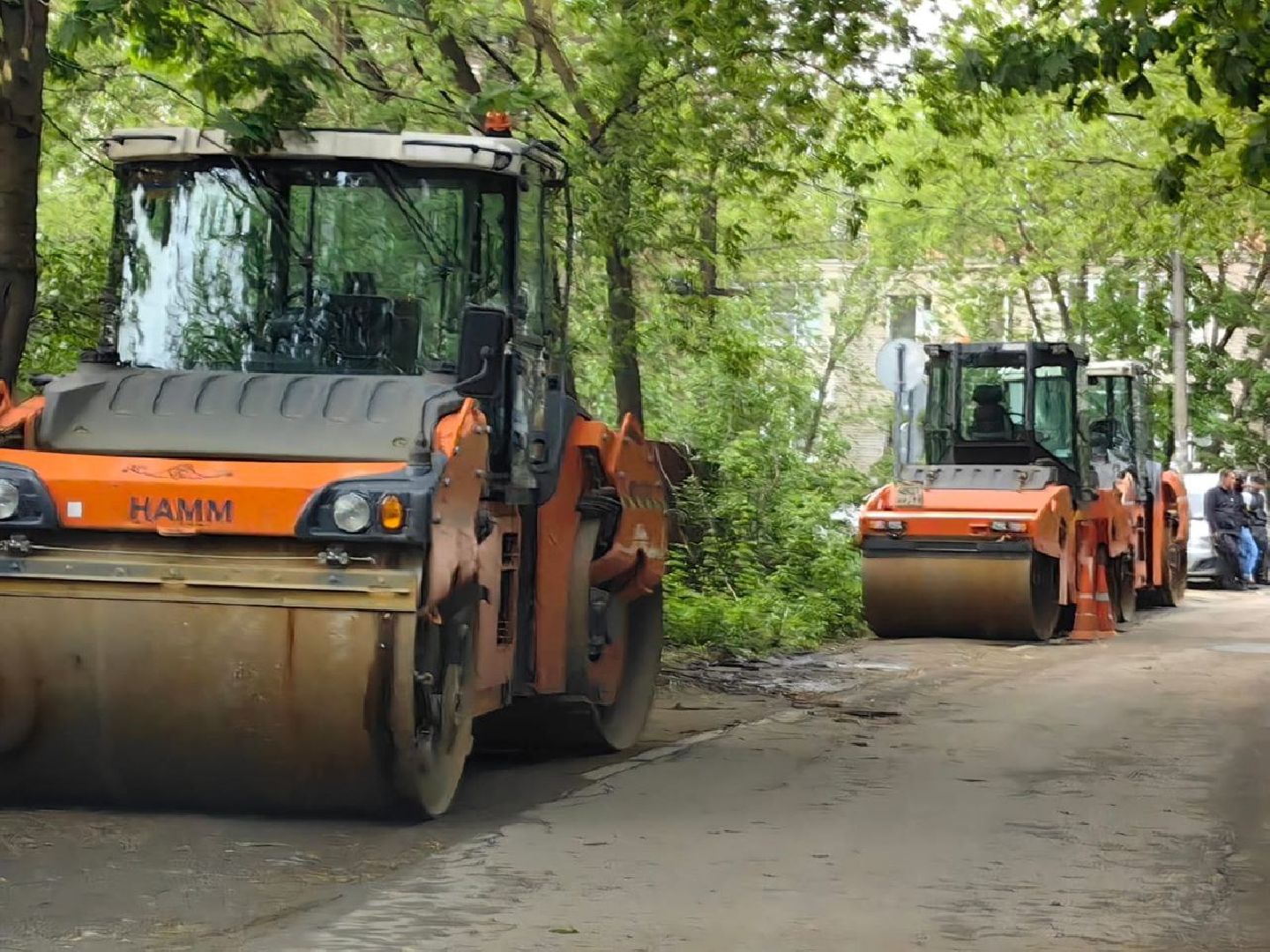 ремонт дороги, деревня, асфальт, фрезерная машина, гудрон, программа губернатора,