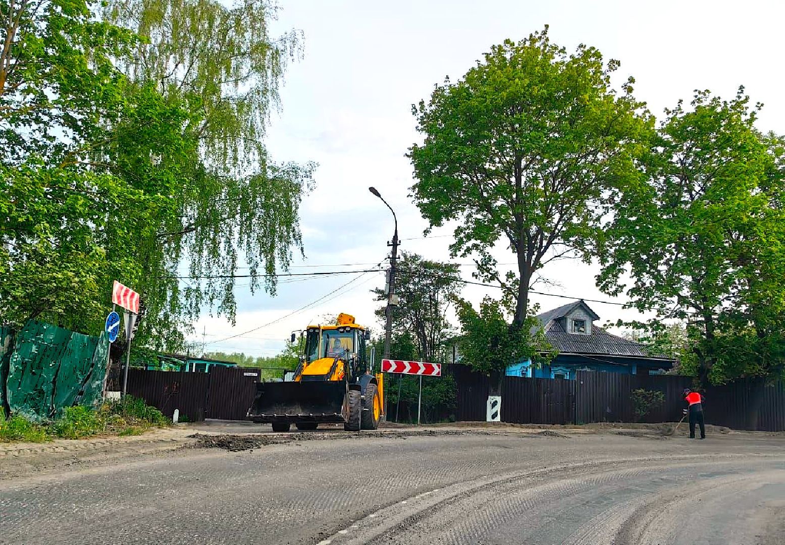ремонт дороги, деревня, асфальт, фрезерная машина, гудрон, программа губернатора,