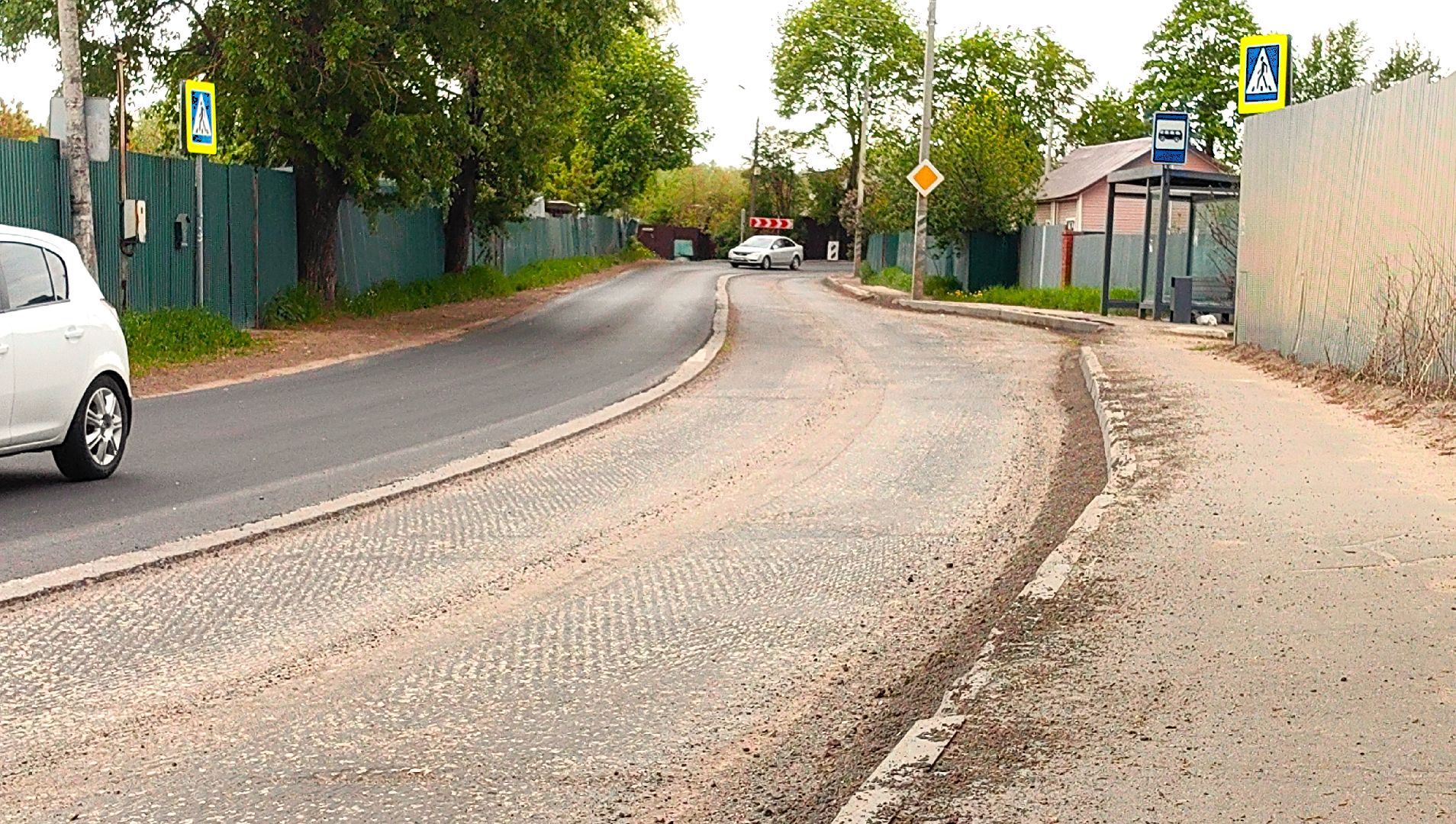 ремонт дороги, деревня, асфальт, фрезерная машина, гудрон, программа губернатора,