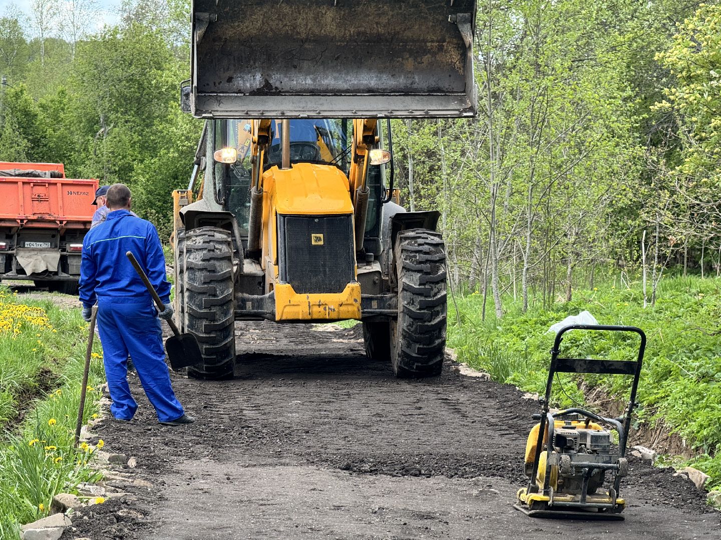 шаховская, асфальтная крошка, коммунальная служба,ремонт дорог,