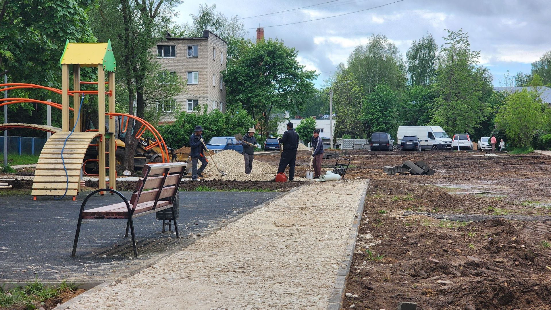 благоустройство, благоустройство двора, лосино-петровский,