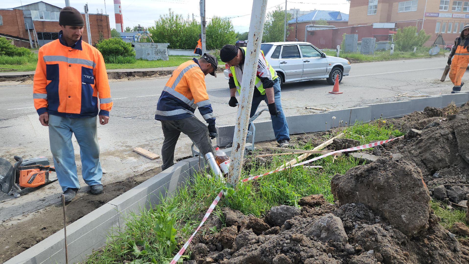 серпухов,  подмосковье, установка бордюров,