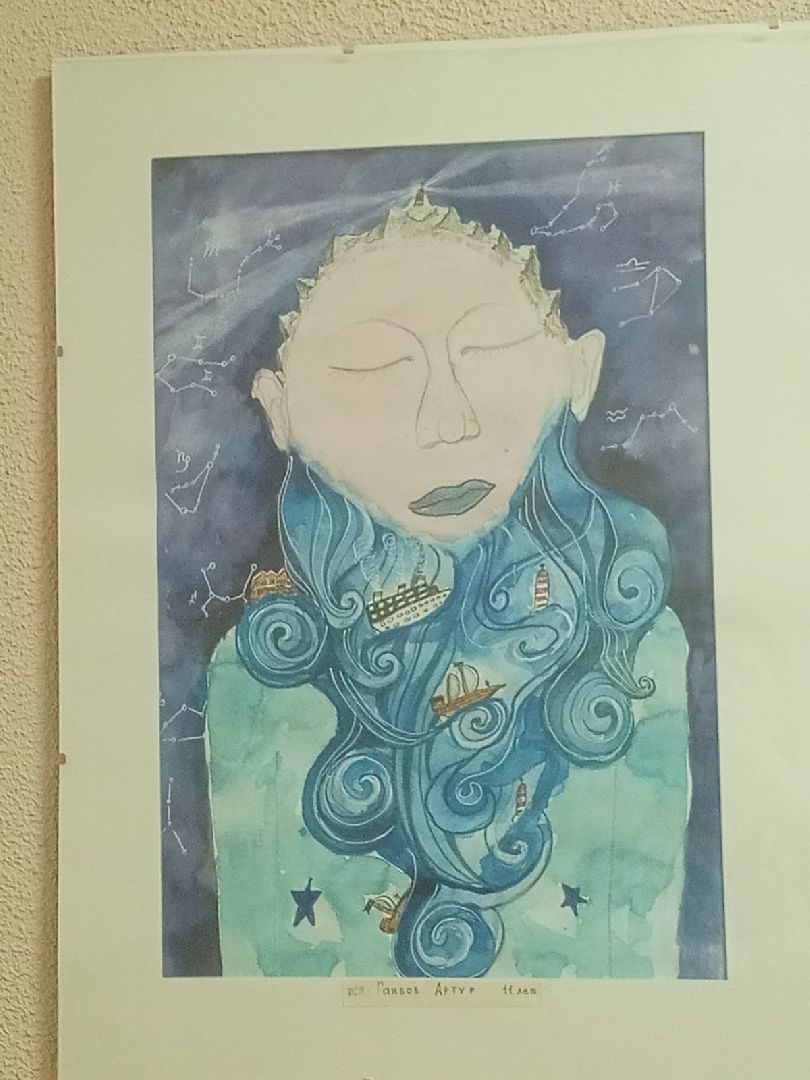 экспозиция, вертикалки, картины, детские рисунки,фантазия,художественная выставка, дом культуры,