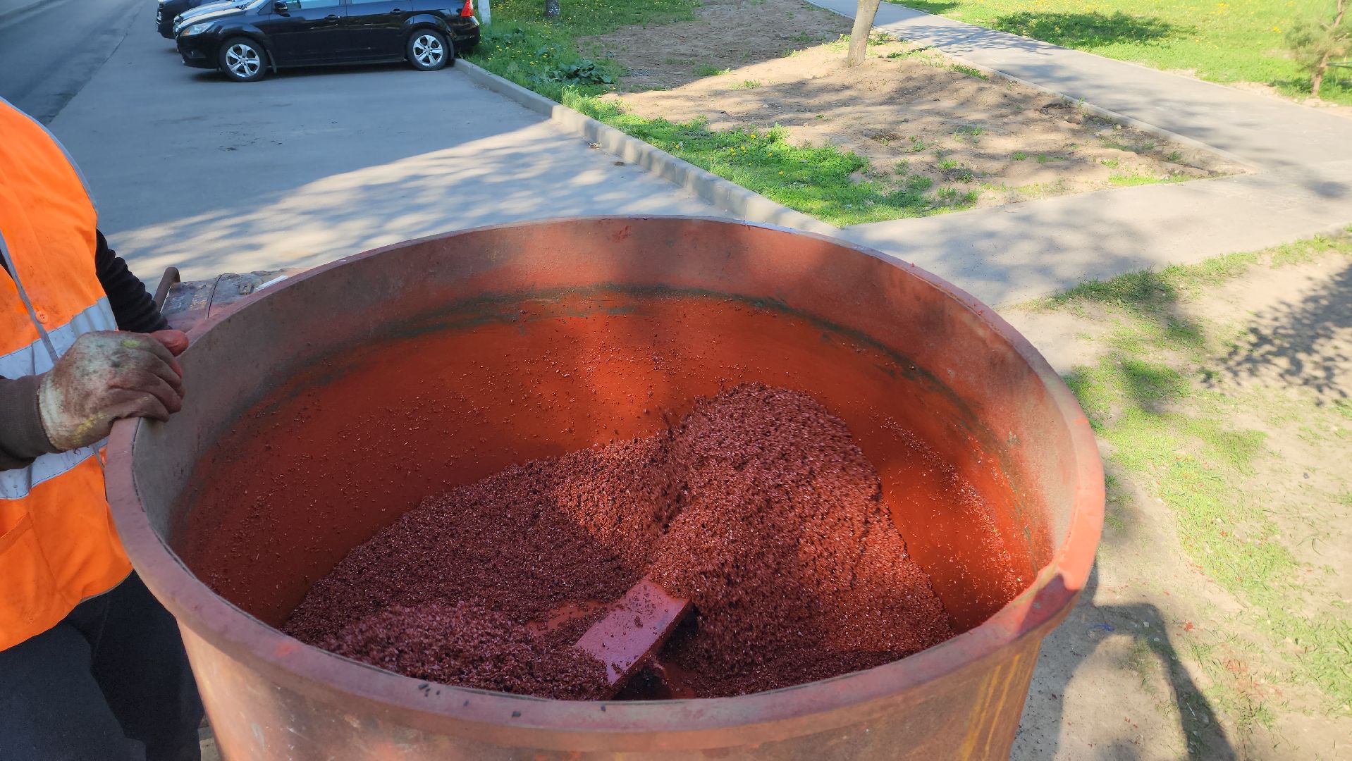 Резиновое покрытие , спортивная площадка, Лобня,