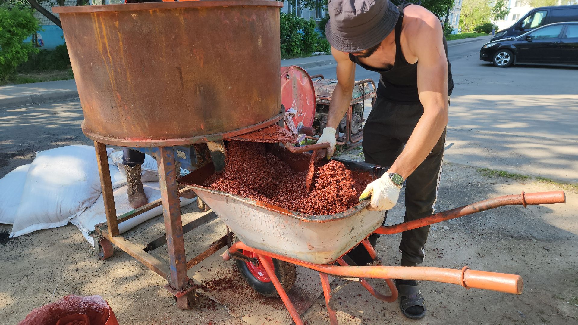 Резиновое покрытие , спортивная площадка, Лобня,