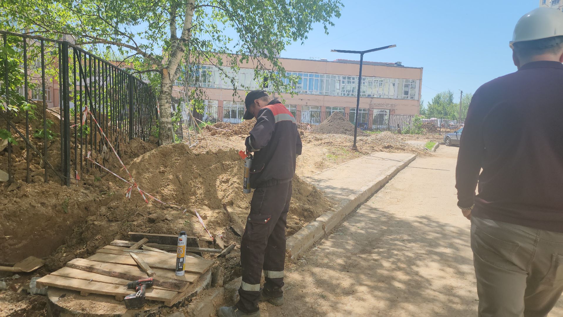 долгопрудный, 13 гимназия, пристройка, строительство, атп, канализация, водопровод, фасадные работы,