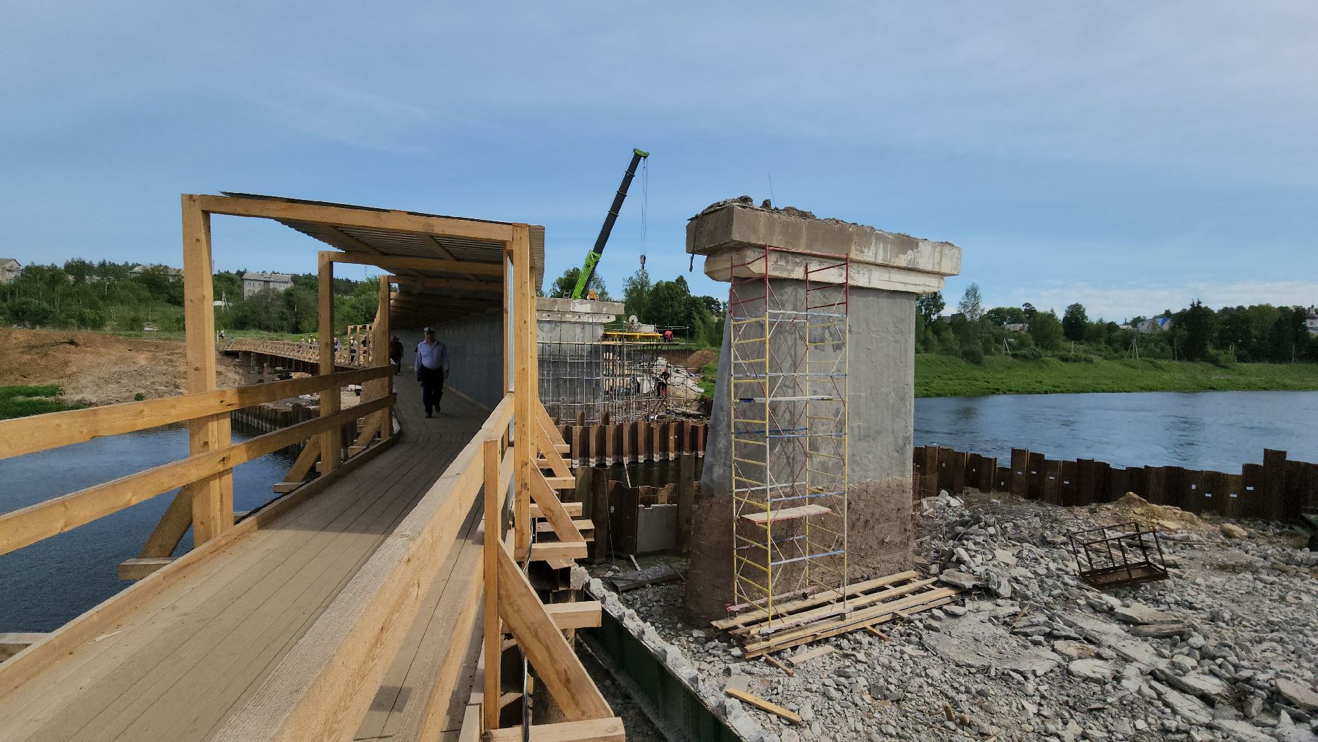 Руза, Поречье, Ремонт моста ,