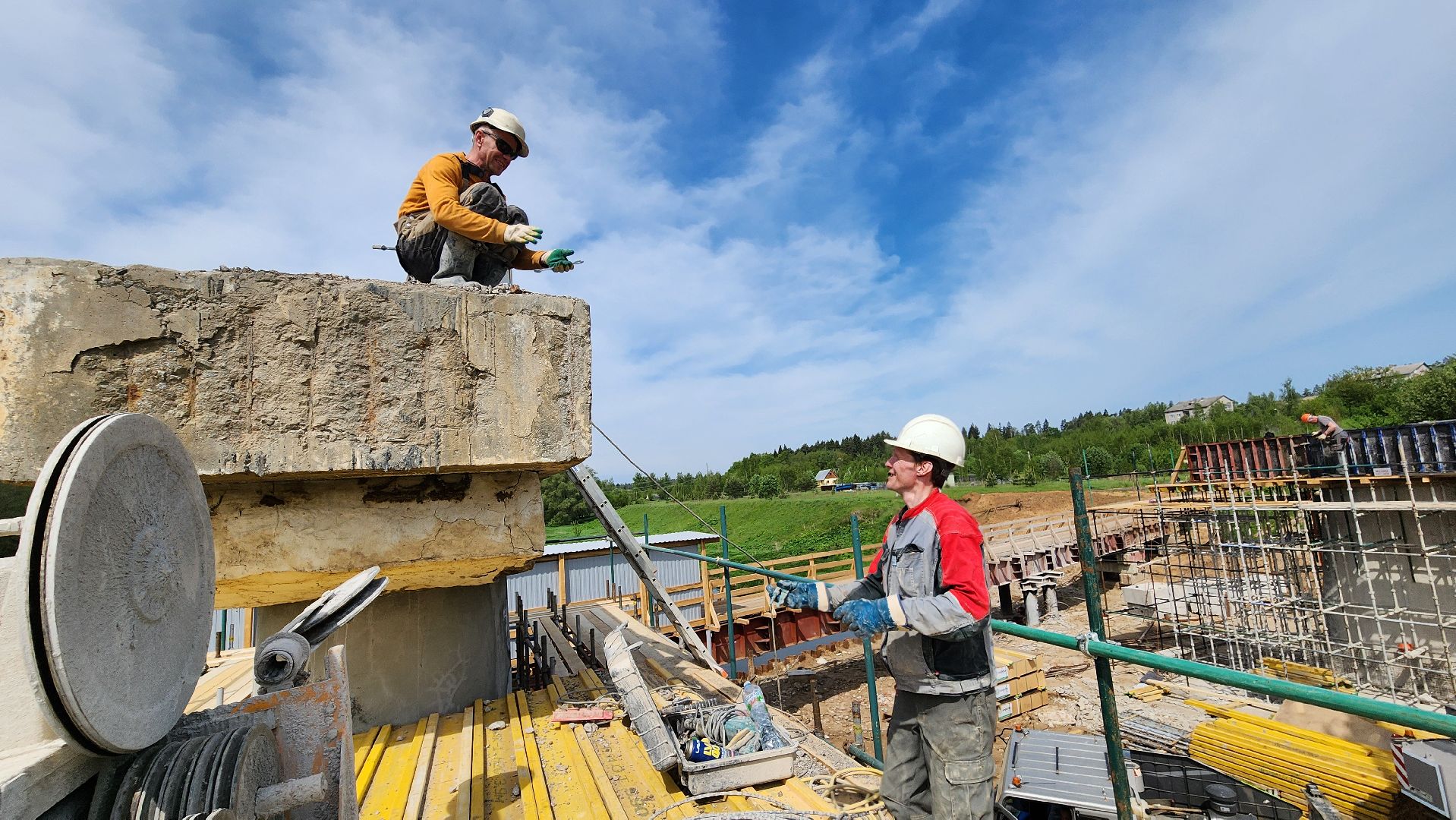 Руза, Поречье, Ремонт моста ,