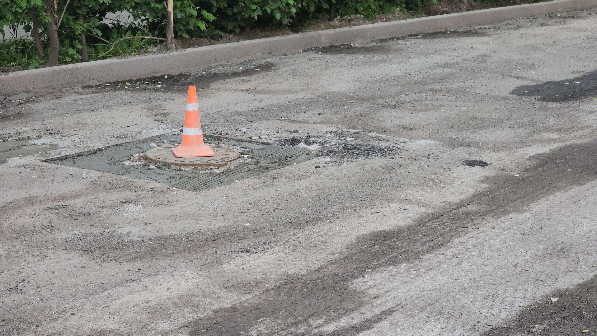 долгопрудный, улица Маяковского, загс, ремонт дороги, заливка асфальта,