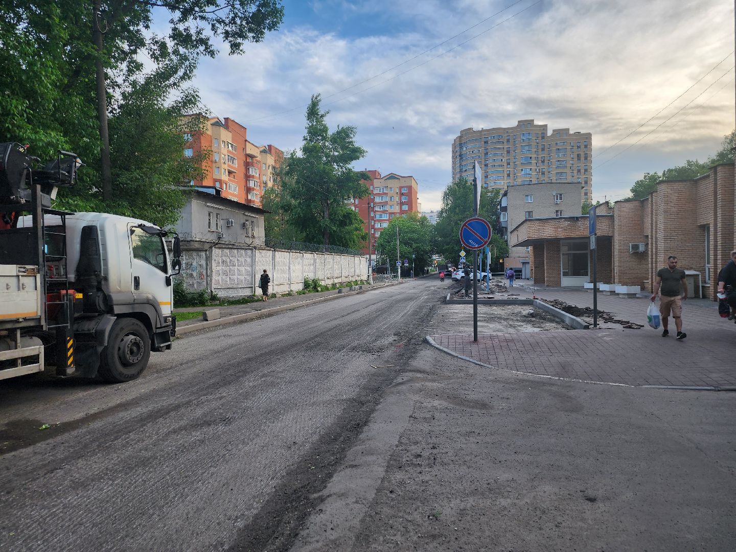 долгопрудный, улица Маяковского, загс, ремонт дороги, заливка асфальта,