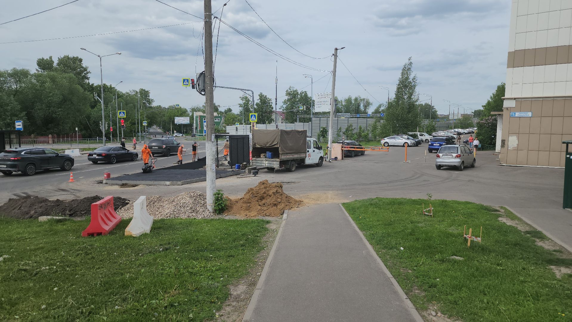долгопрудный, улица Маяковского, загс, ремонт дороги, заливка асфальта,