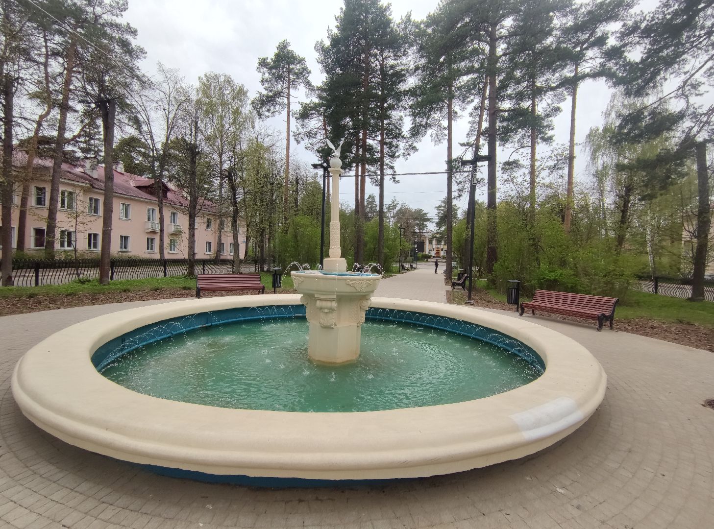 фонтан, благоустройство, включение фонтана, Дубна