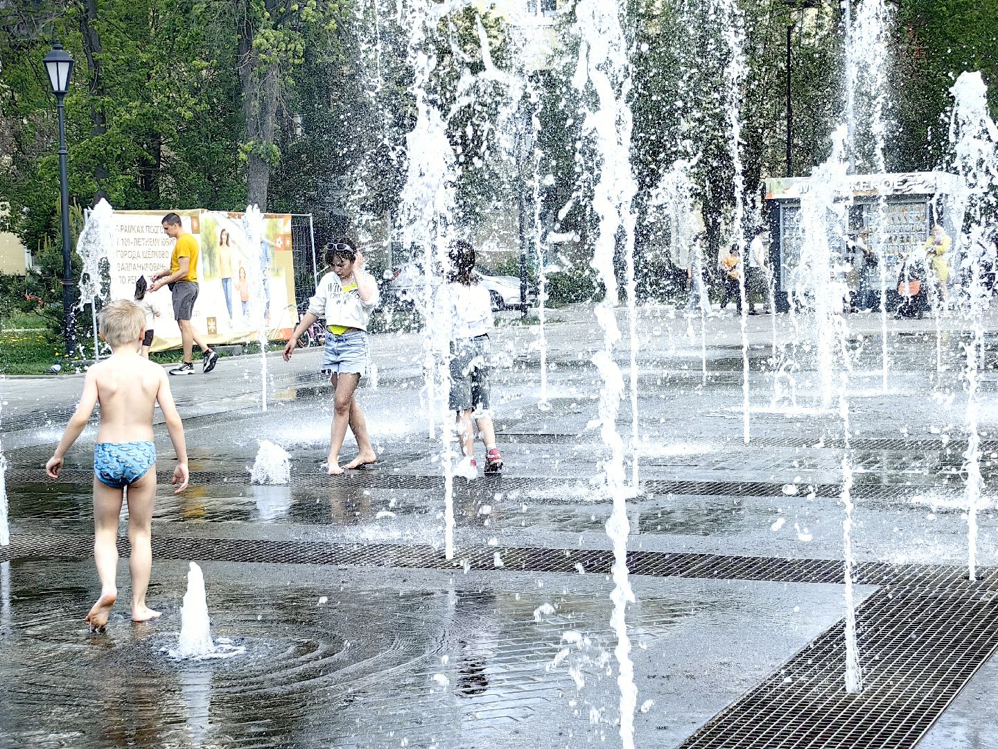 фонтан, брызги, жара, вода,