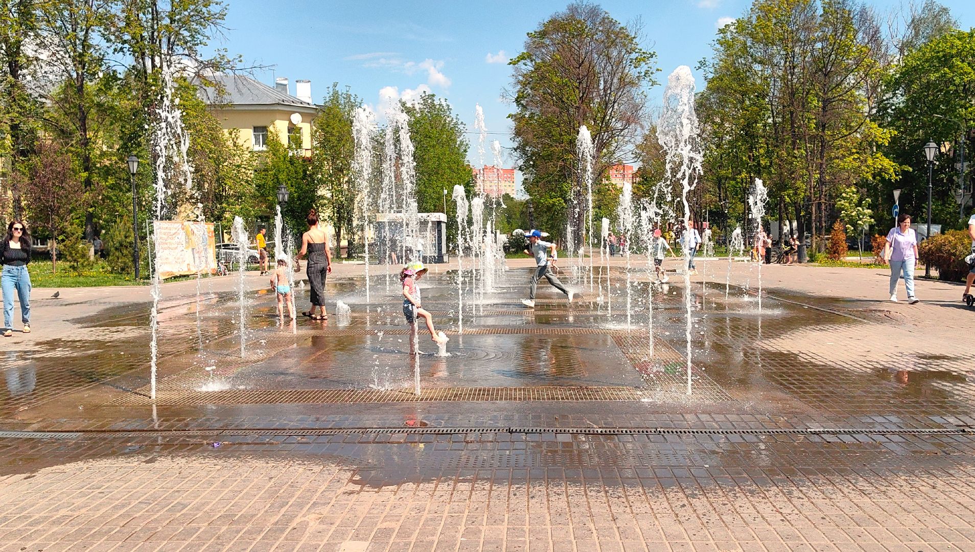 фонтан, брызги, жара, вода,