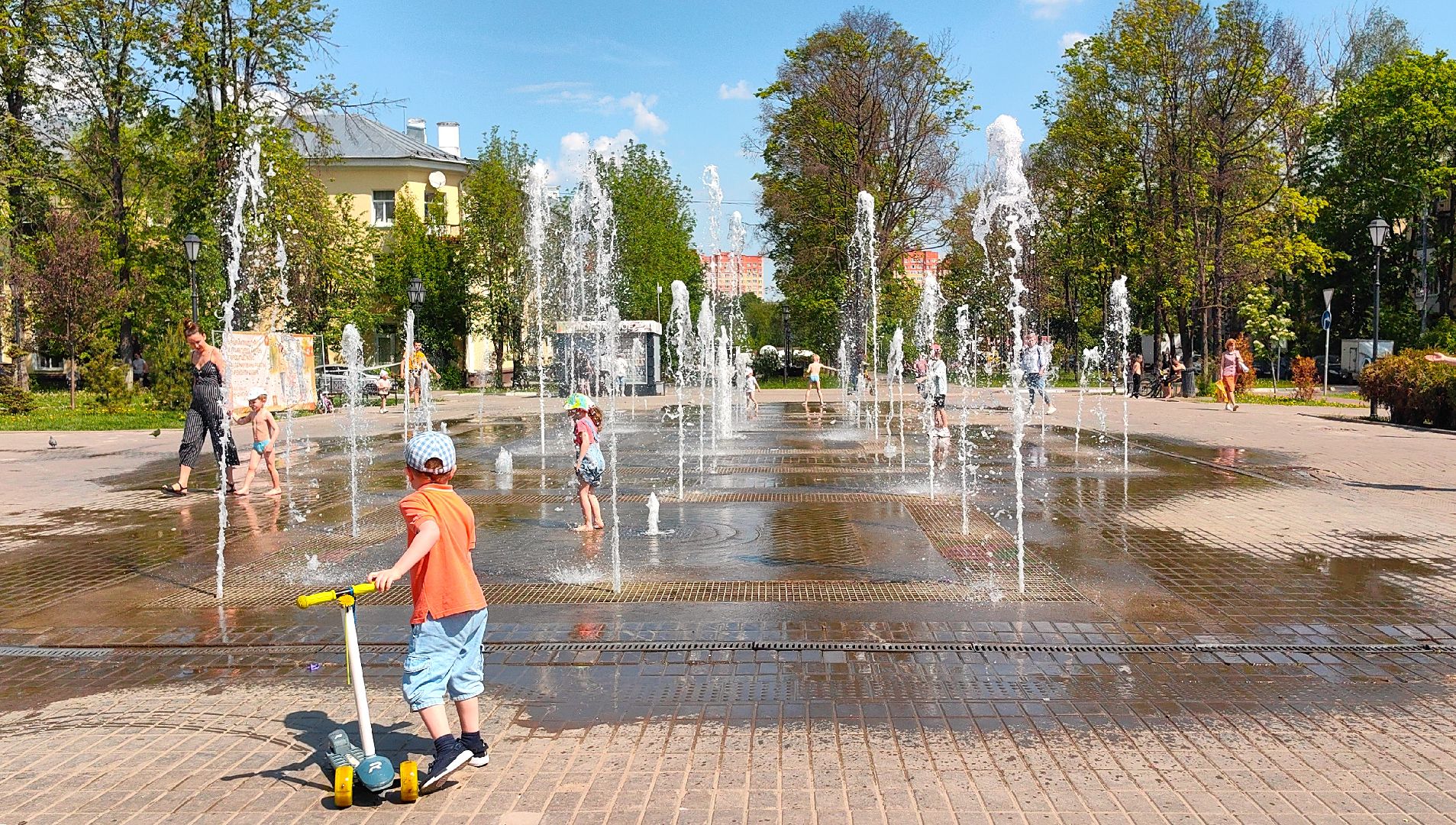 фонтан, брызги, жара, вода,