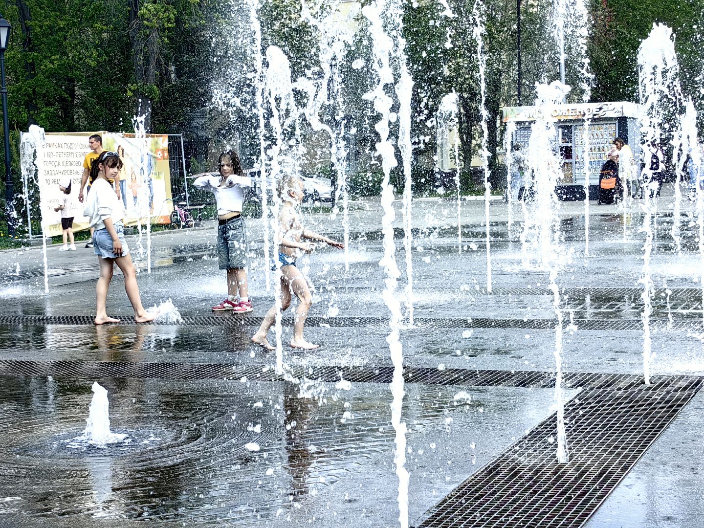 фонтан, брызги, жара, вода,