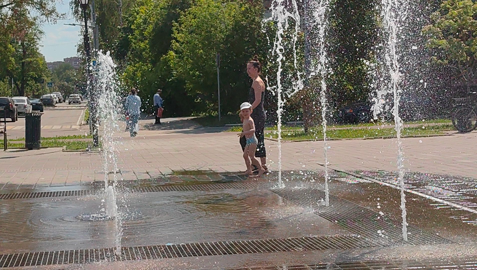 фонтан, брызги, жара, вода,