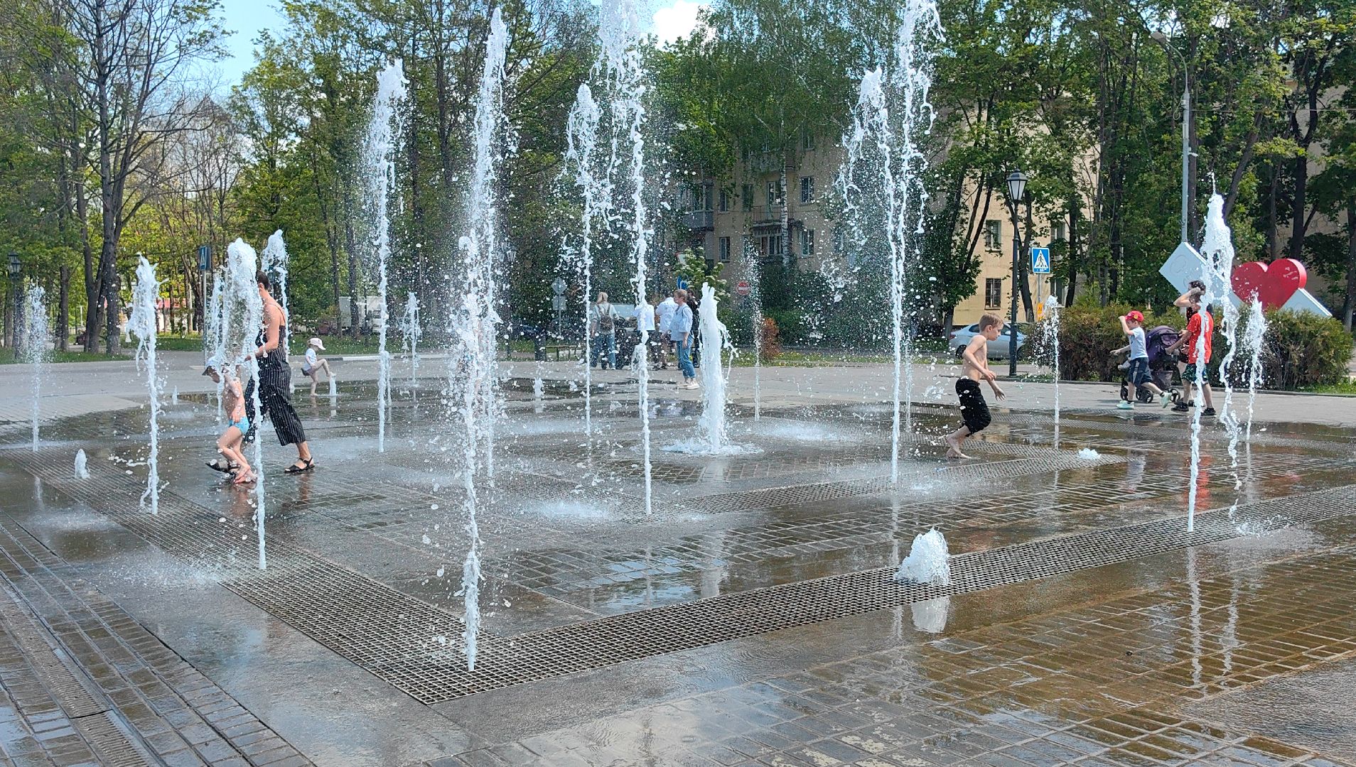 фонтан, брызги, жара, вода,