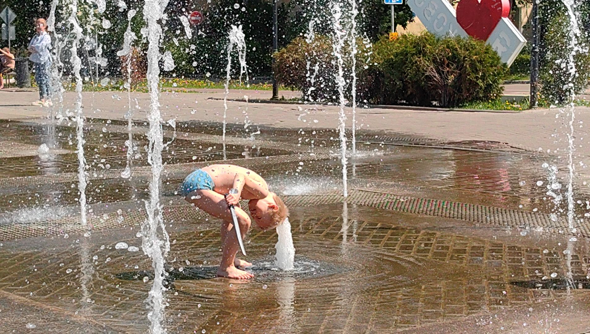 фонтан, брызги, жара, вода,