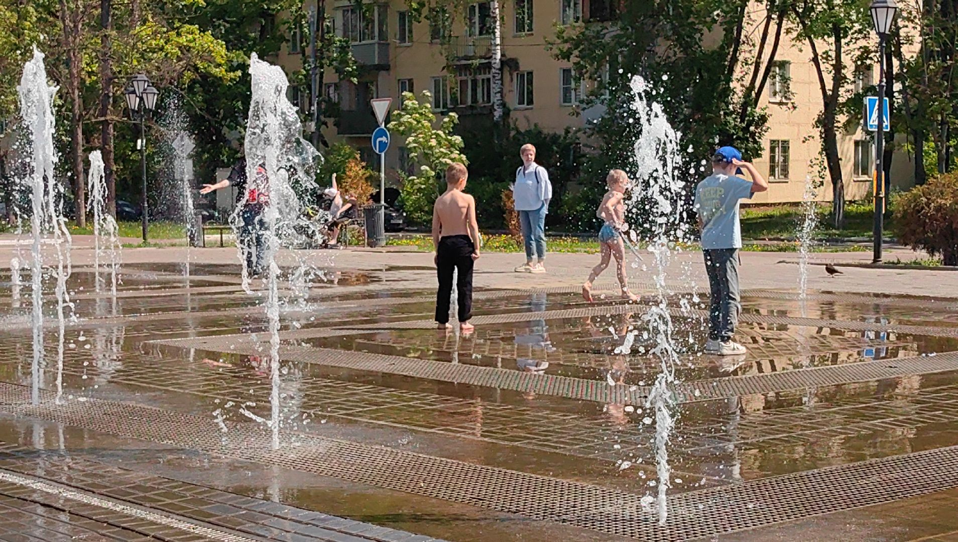 фонтан, брызги, жара, вода,