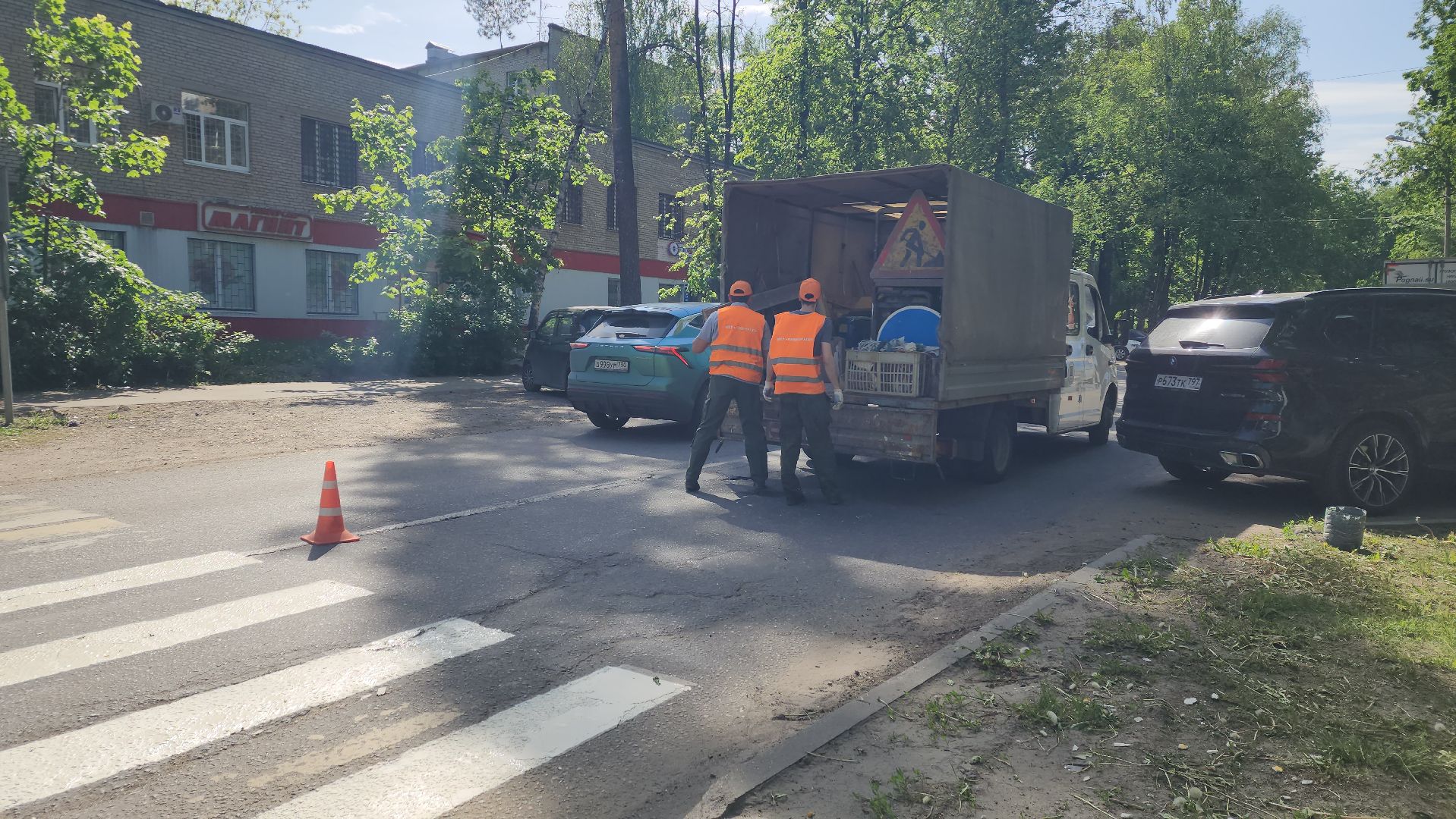 пушкино, дороги, разметка, обновление, обновление разметки, западный, коммунальная служба,