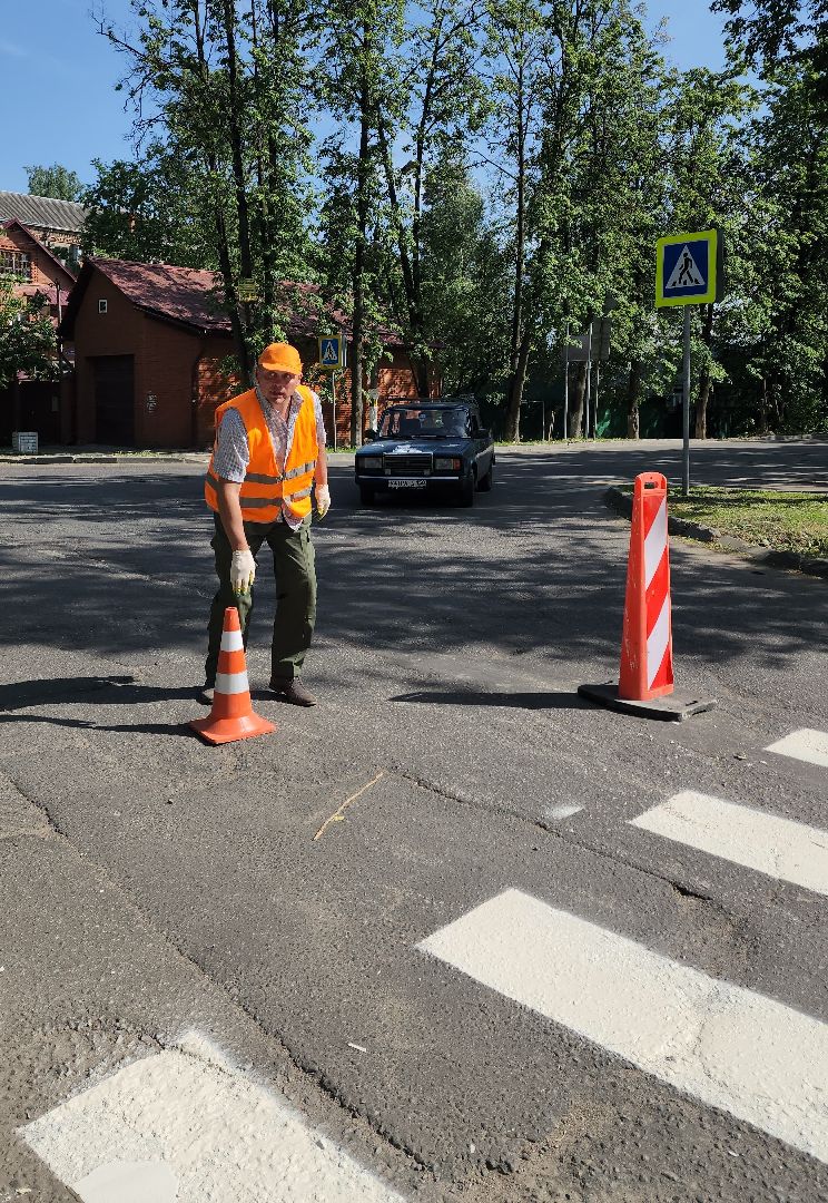 пушкино, дороги, разметка, обновление, обновление разметки, западный, коммунальная служба,
