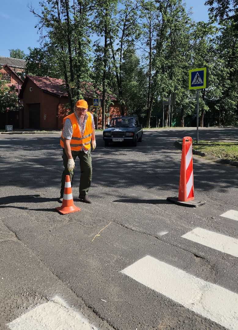 пушкино, дороги, разметка, обновление, обновление разметки, западный, коммунальная служба,