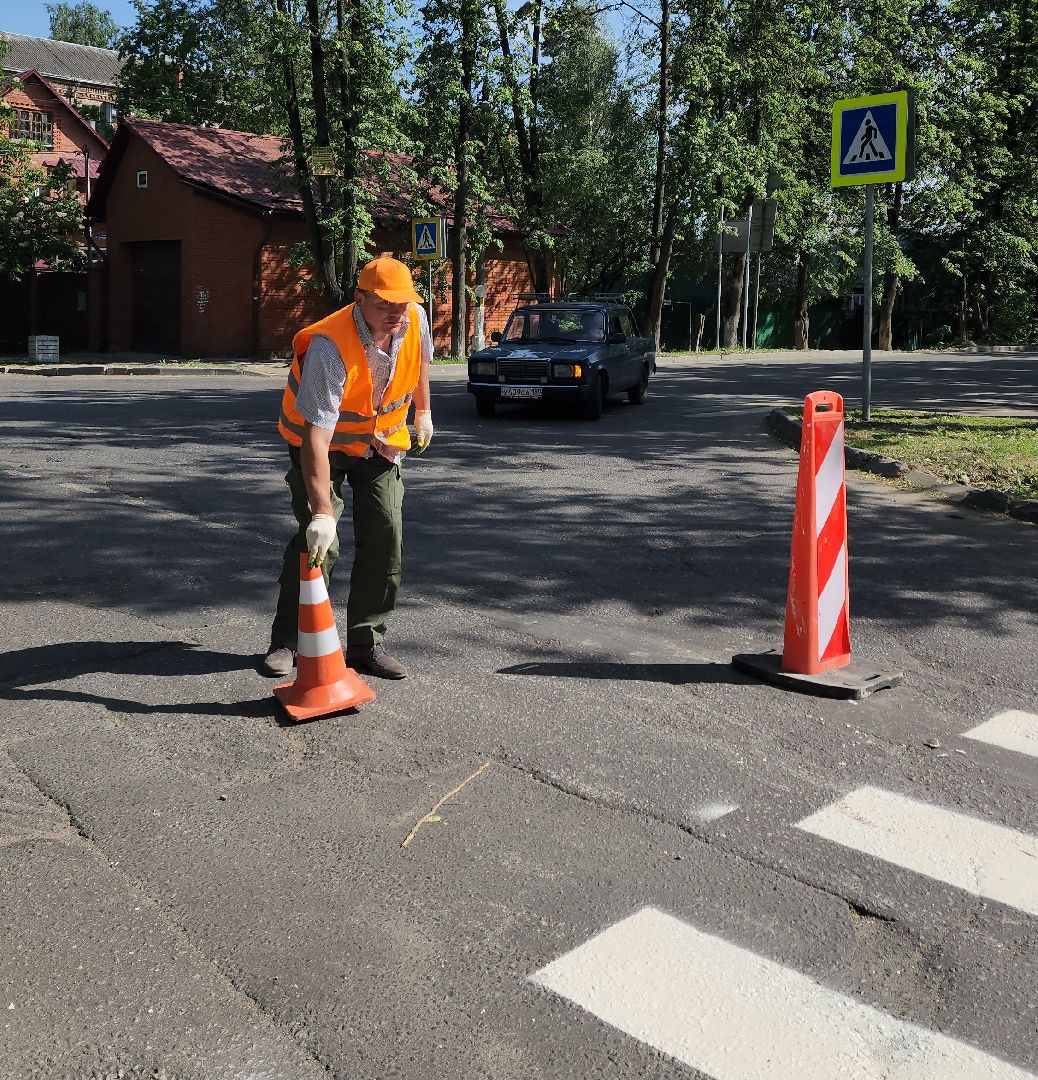 пушкино, дороги, разметка, обновление, обновление разметки, западный, коммунальная служба,