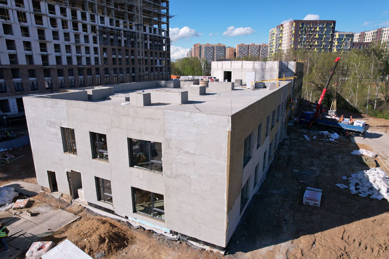 видео с коптера, детский сад в ленинском, жк пригород лесное,