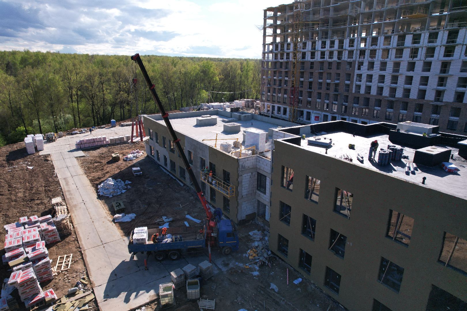 видео с коптера, детский сад в ленинском, жк пригород лесное,