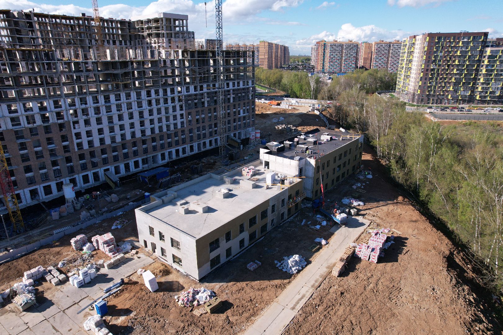 видео с коптера, детский сад в ленинском, жк пригород лесное,
