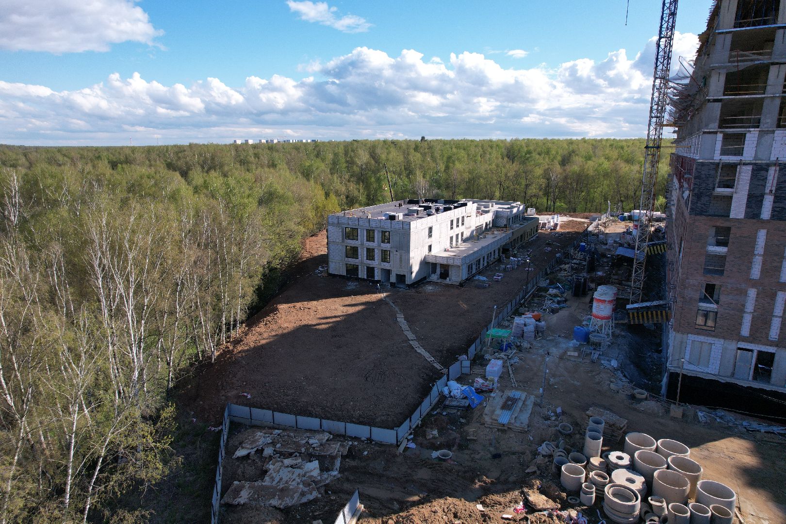 видео с коптера, детский сад в ленинском, жк пригород лесное,