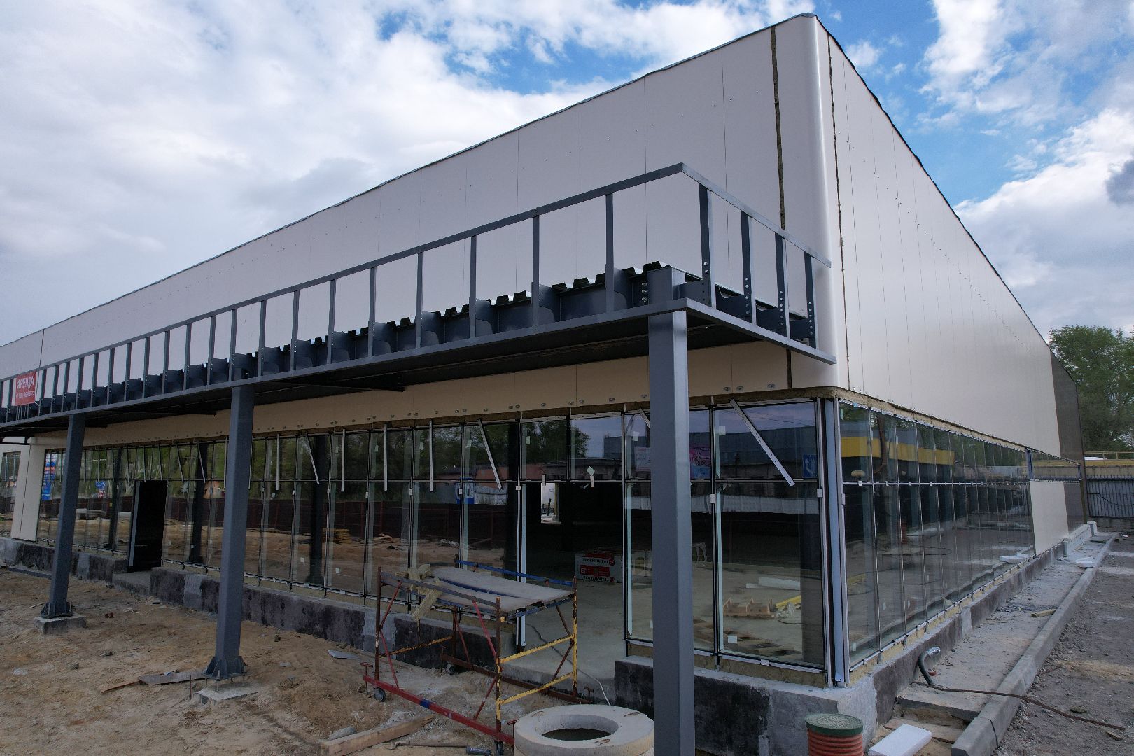 видео с коптера, строительство в бронницах,