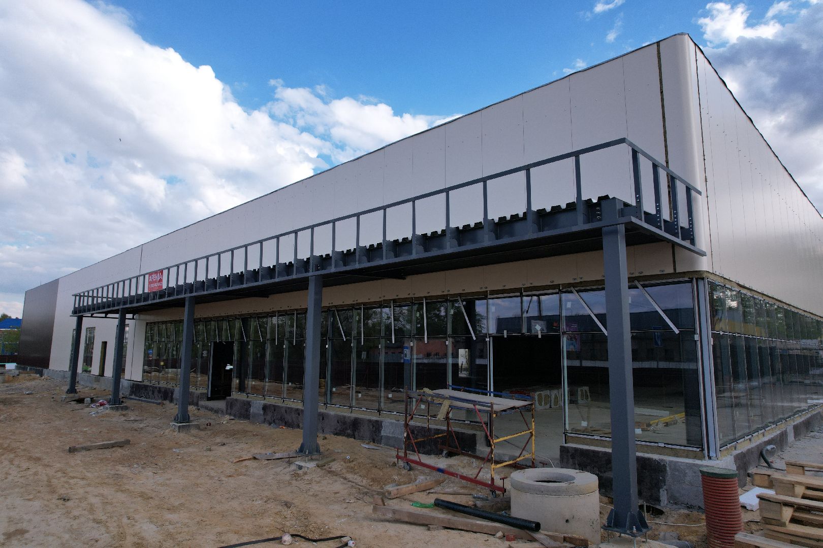 видео с коптера, строительство в бронницах,