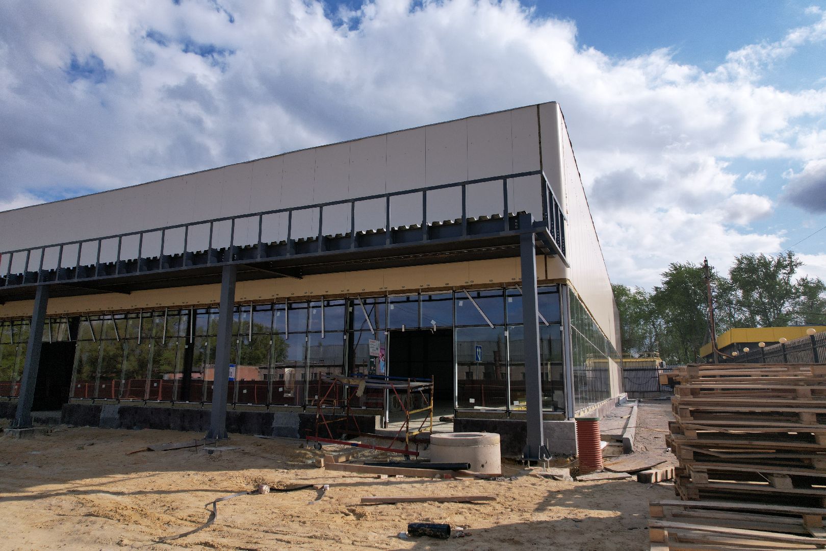 видео с коптера, строительство в бронницах,