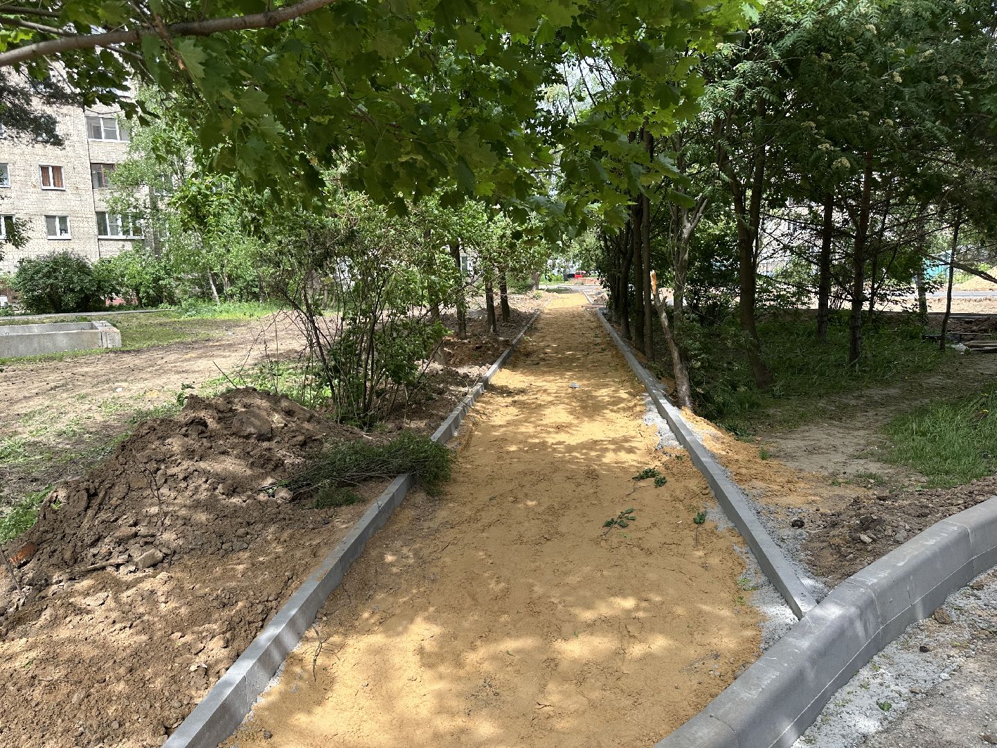 пушкино, благоустройство, парковочные места, пешеходная дорожка,