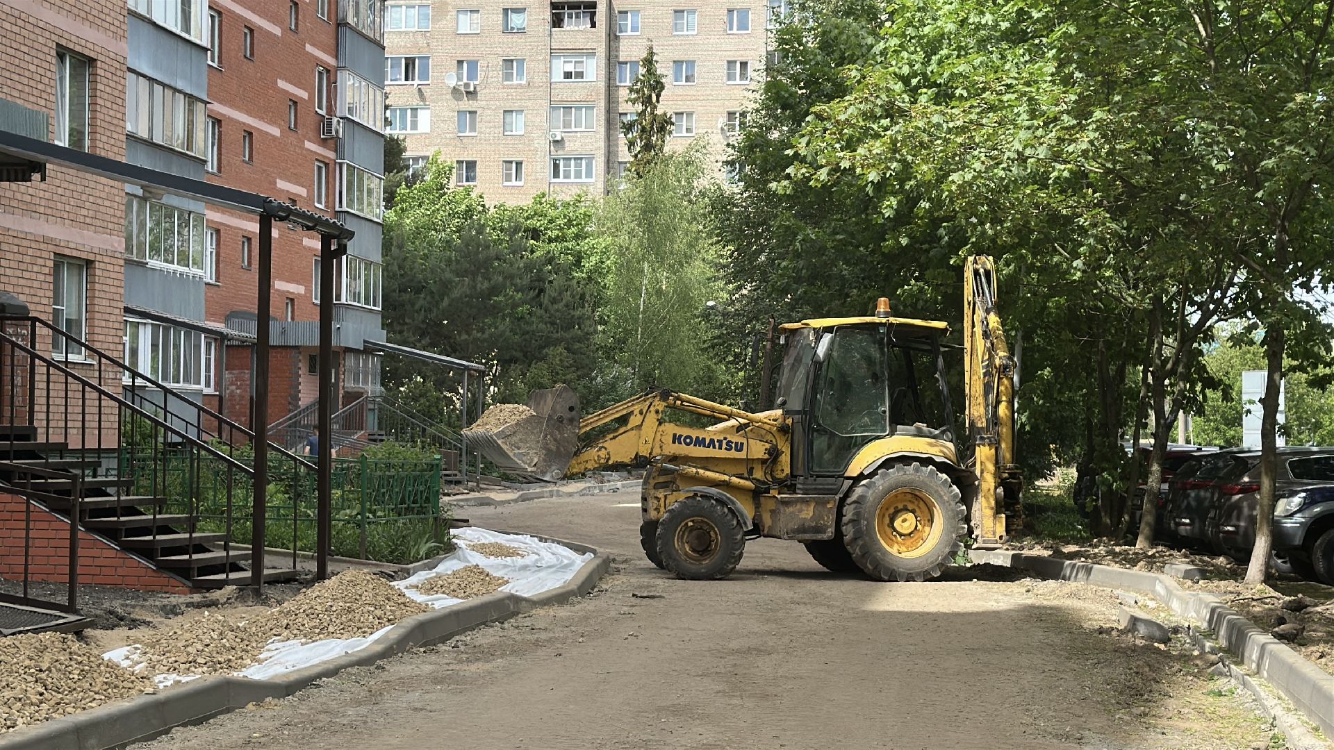 пушкино, благоустройство, парковочные места, пешеходная дорожка,