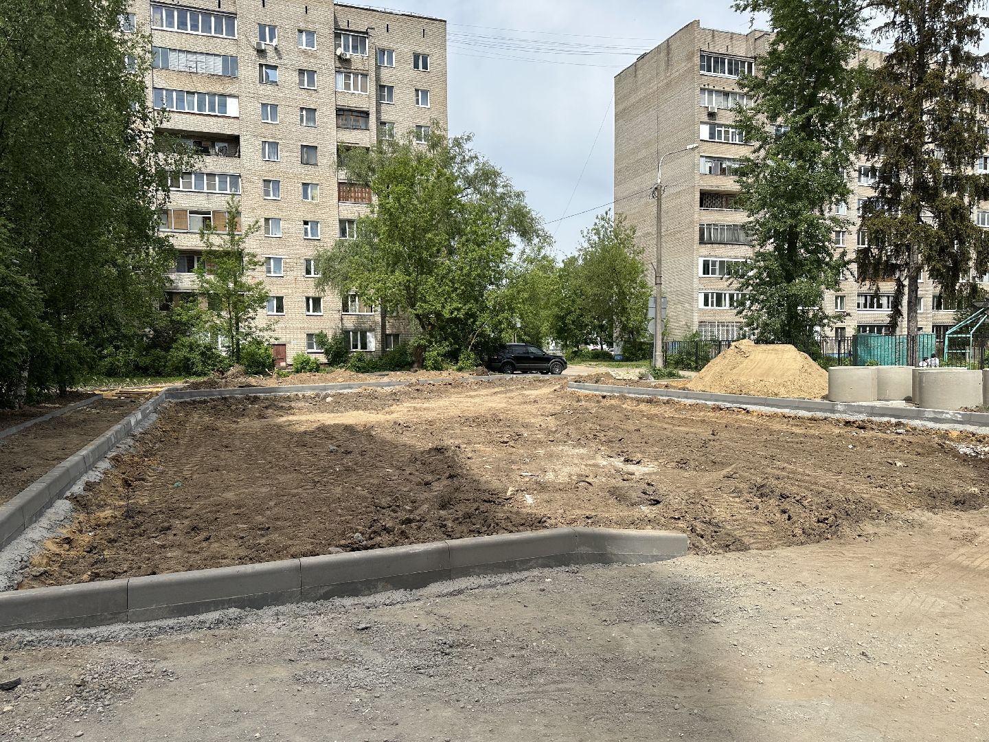 пушкино, благоустройство, парковочные места, пешеходная дорожка,