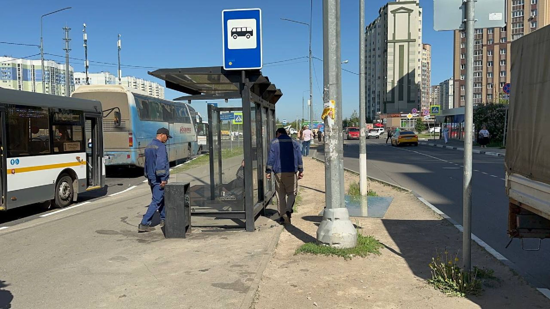 домодедово, микрорайон южный, остановка, общественный транспорт,