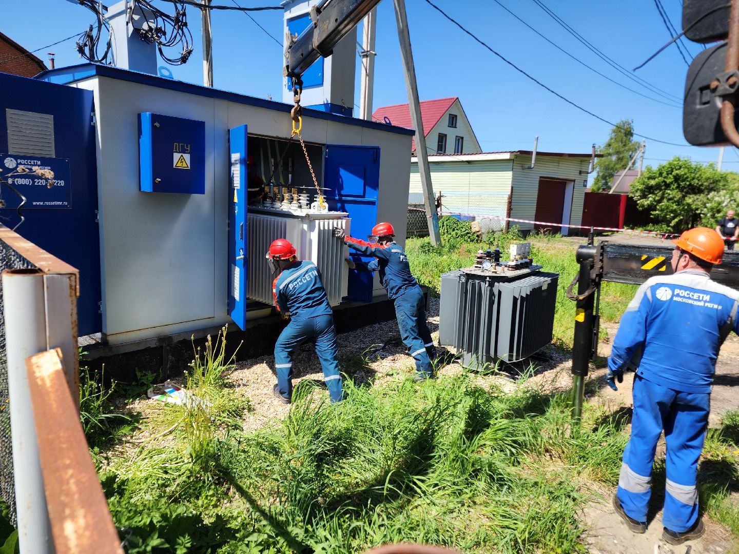 чехов, деревня ходаево, россети, траснформаторная подстанция, замена трансформатора, электроснабжение, надежность и качество энергоснабжения, программа модернизации,